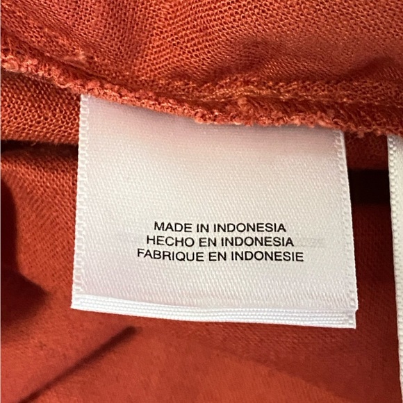 ANNE KLEIN / Rust Linen Blend Sleeveless Dress with Tie Belt Size 6 - Picture 6 of 13